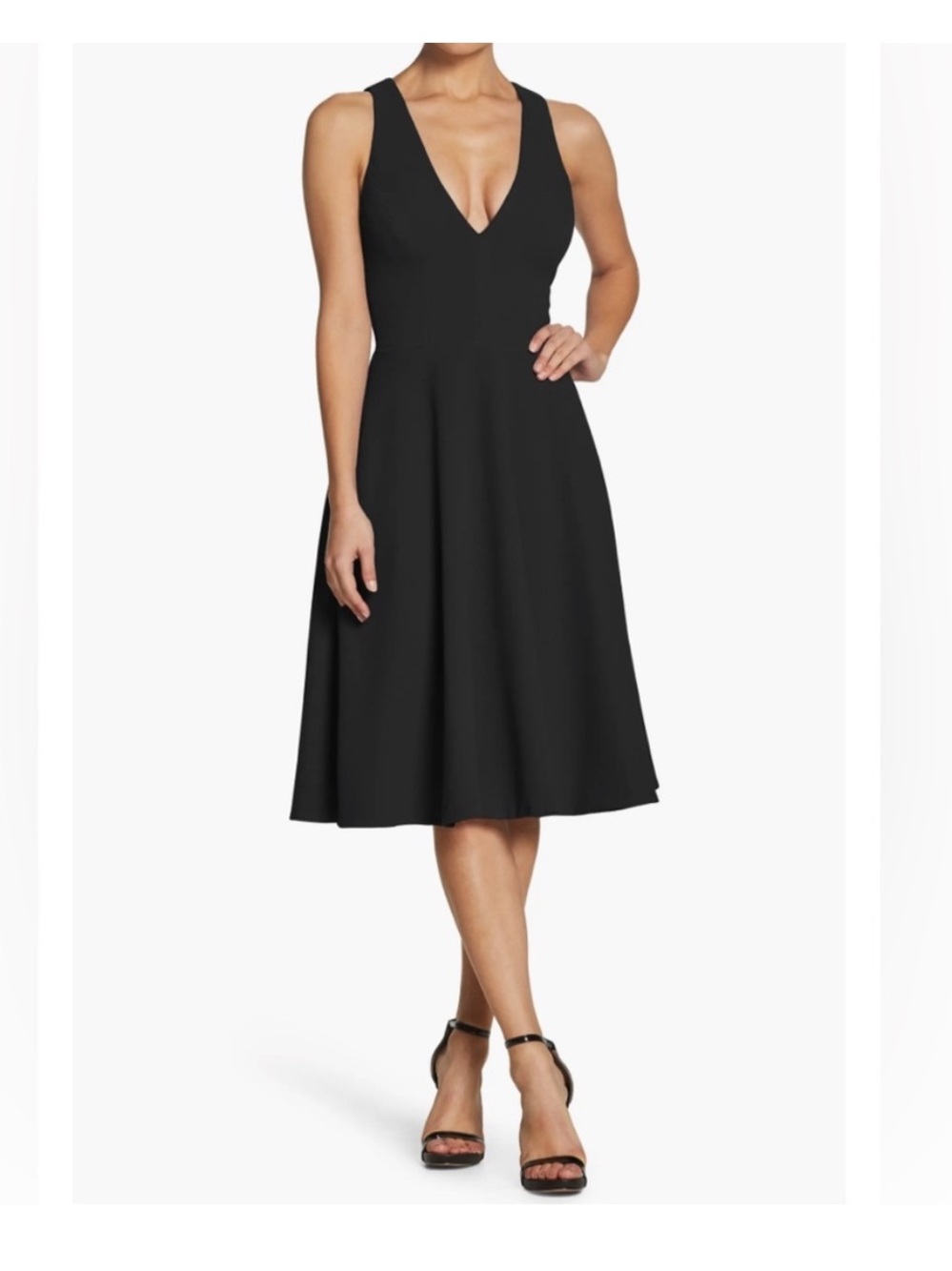 Dress The Population Catalina Fit & Flare Cocktail Dress in Black Size Large - Picture 1 of 9